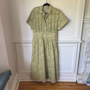 J. Crew Liberty Yellow Floral Midi Dress